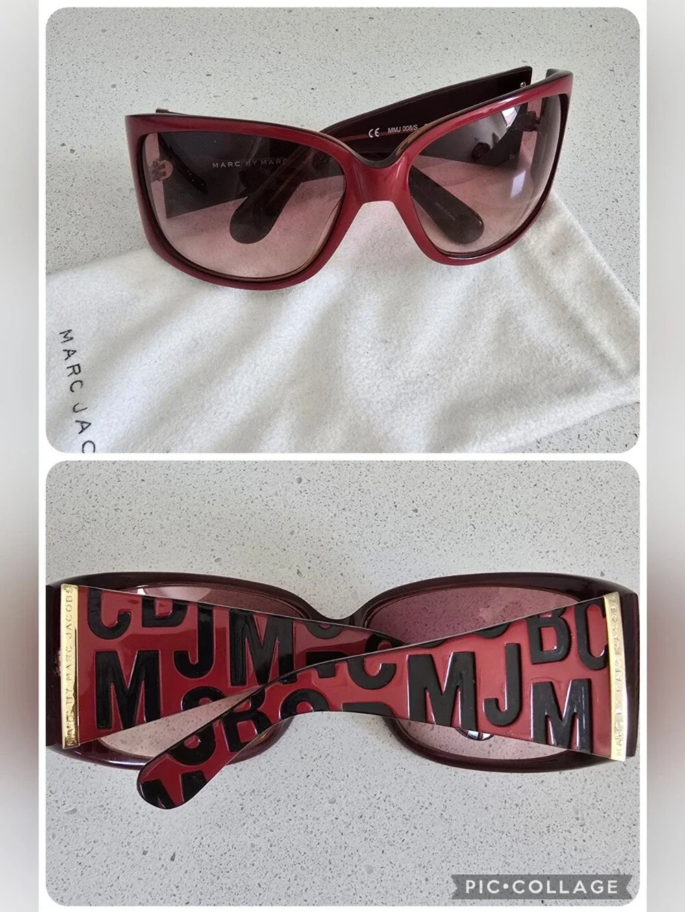 Marc By Marc Jacobs Vintage Women's Red Gradient Pink Lens Sunglasses